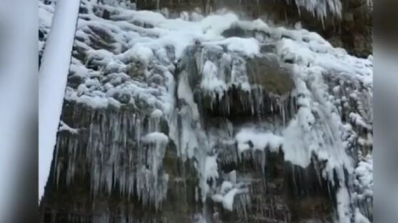 В Крыму замерз самый большой водопад