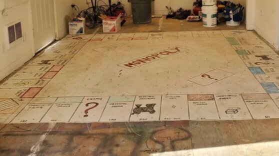 Семейная пара решила сделать ремонт и нашла гигантскую доску для настольной игры