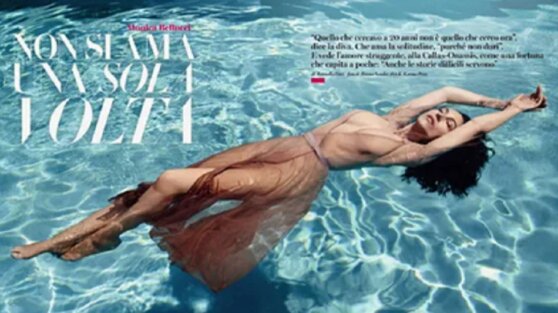 Моника Беллуччи снялась для модного журнала в прозрачном платье