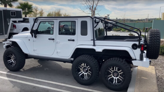 На торги выставят 6-колесный пикап Jeep Wrangler