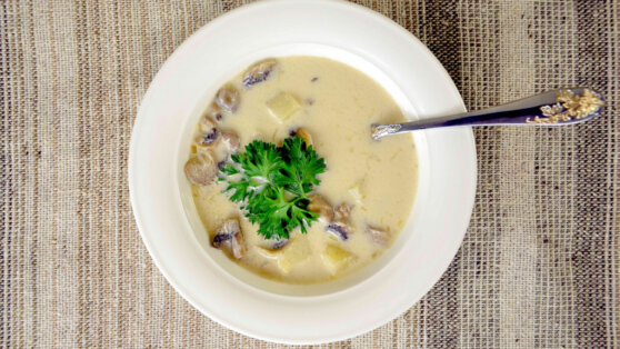 Рецепт грибного супа-пюре с плавленым сыром