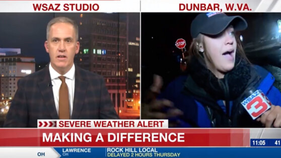 Журналистку во время прямого эфира сбил автомобиль