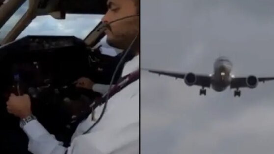 Пилот показал посадку Boeing 777 в шторм «Юнис» из кабины