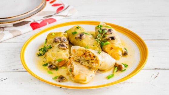Рецепт постных голубцов с грибами и перловкой