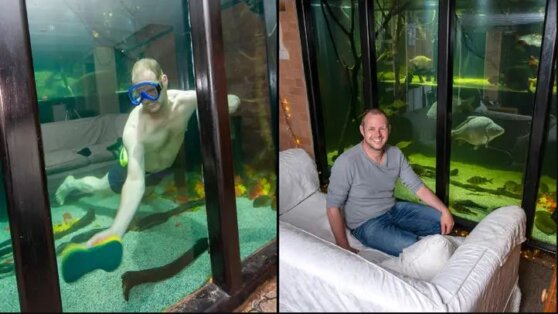 Можно нырять: британец поставил дома 22-тонный аквариум