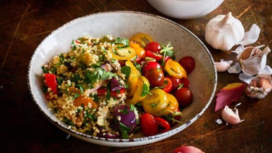 Как приготовить кускус с запеченными овощами Как приготовить кускус с запеченными овощами