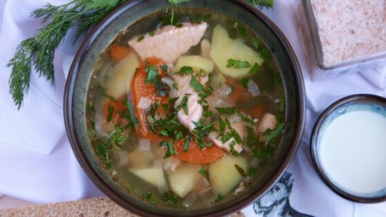 Рецепт финской ухи с форелью