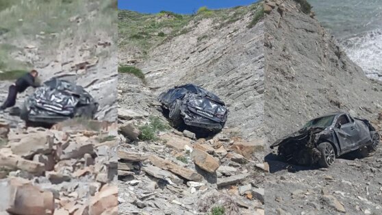 В Анапе автомобиль упал с обрыва