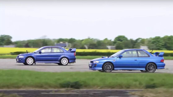 Легендарные Subaru и Mitsubishi встретились в заезде Легендарные Subaru и Mitsubishi встретились в заезде
