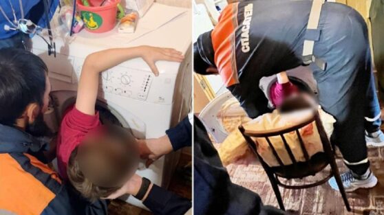 Ребенок застрял в стиральной машине и попал на видео Ребенок застрял в стиральной машине и попал на видео