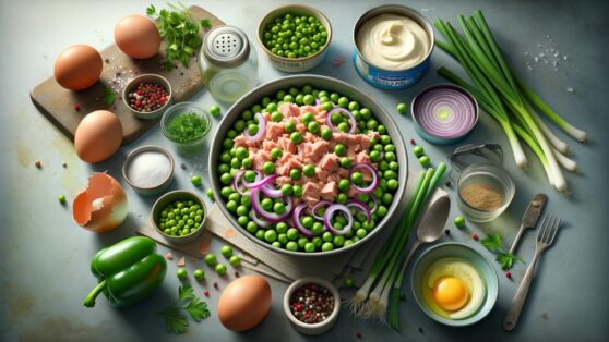 Пошаговый рецепт вкусного салата с тунцом и зеленым горошком