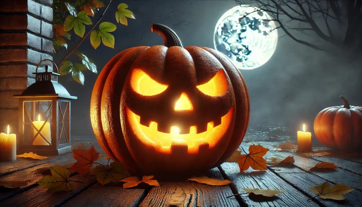 Тыквенный фонарь Джека на фоне ночного неба